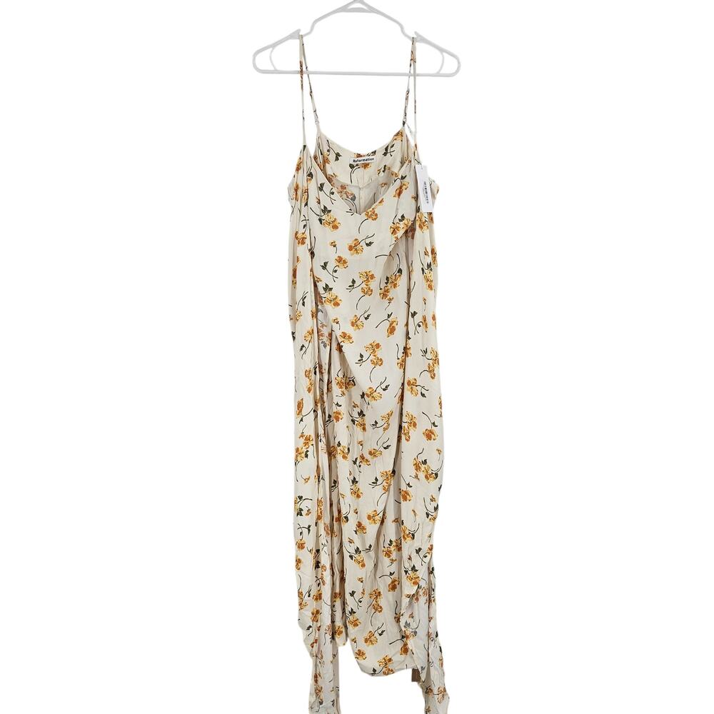 Reformation Horizon Dress Limonada Wrap V-neck Spaghetti Strap Maxi NWT Size 4